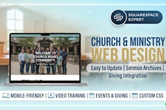 design squarespace church and ministry websites with sermon archives