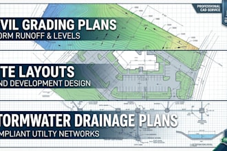 prepare civil grading plans, site layouts, and stormwater drainage plan
