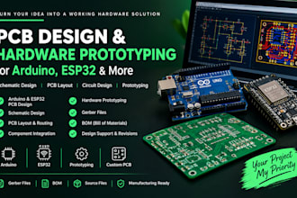 design pcb for arduino ,esp32, make hardware prototyping, schematic, pcb design