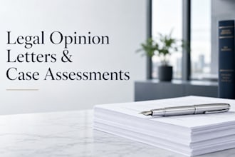 write a professional legal opinion letter and case assessment