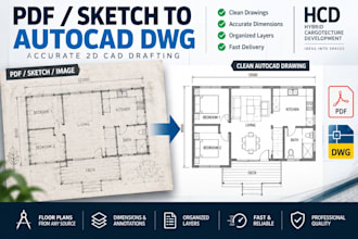 convert PDF sketch or image to autocad dwg drawings