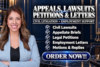 draft civil lawsuits, appeals, petitions and employment legal letters