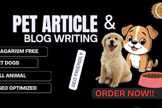 write SEO pet care articles and pet blog posts