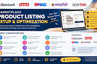 setup optimize cdiscount otto emag wayfair spartoo marketplace product listing