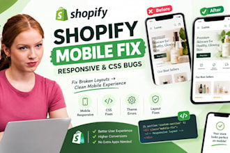 fix shopify mobile responsive layout issues, CSS bugs and theme errors