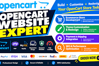 design opencart ecommerce website development redesign opencart online store