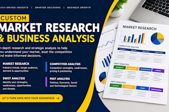 do custom market research, competitor analysis, swot, pest