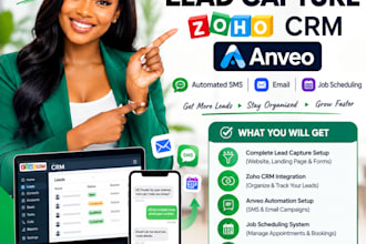 setting up lead capture zoho CRM anveo automated SMS email job scheduling