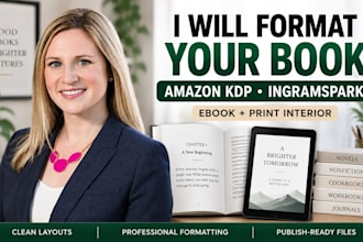 format your book for amazon KDP ingramspark and upload your ebook