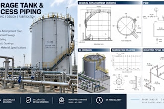 design storage tank process piping manufacturing fabrication and wtp