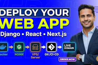 deploy your django react or nextjs app on a server