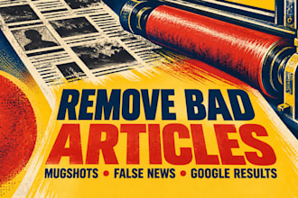 remove bad articles, negative search results, old  false news, mugshots, blogs