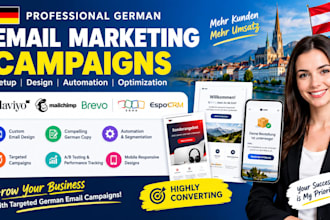 create german email marketing campaigns in klaviyo mailchimp brevo zoho espocrm