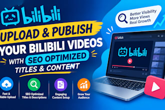 upload and publish your bilibili videos with SEO optimized titles and content