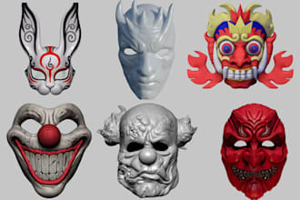 3d print and paint mask model cosplay creation 3d helmet design prop 3d mask stl