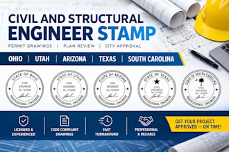 civil and structural engineer stamp ohio utah arizona texas south carolina stamp