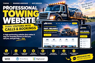 build auto repair, detailing, car washing, towing website in wix or gohighlevel