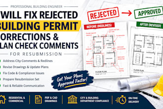 fix rejected building permit corrections, plan check comments for resubmission