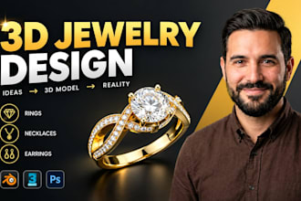 do 3d jewelry design, jewelry cad design, cad modeling for 3d printing with stl