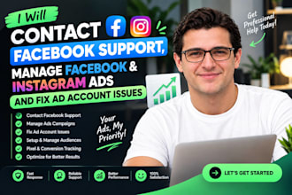 contact facebook support, manage fb instagram ads and fix ad accoun
