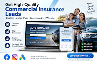 commercial insurance leads auto car landing page home facebook ads website