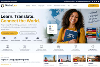 build squarespace language translator school website academy education website
