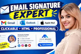 design a clickable HTML email signature for gmail outlook apple mail