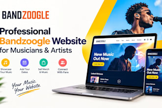 design bandzoogle website, redesign merch store music page, music website