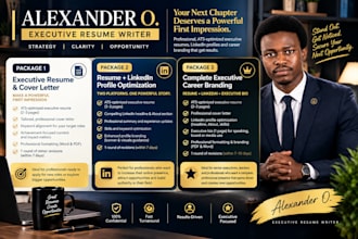 write ats executive CV, cover letter, linkedin profile and job search board role