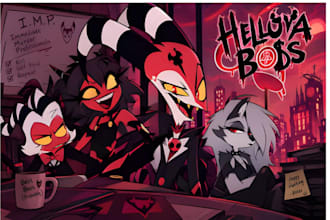 draw your helluva boss or hazbin hotel oc fanart and character