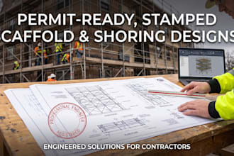 design and stamp scaffolding shoring engineering, structure engineering