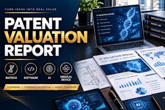 prepare rics patent valuation report for licensing medical biotech software ai