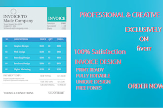 design professional business invoice