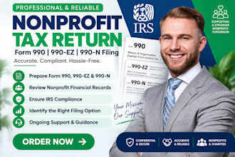 prepare your nonprofit tax return and irs form 990 filing for 501c3 organization
