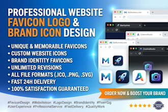 design a professional website favicon logo icon and brand favicon