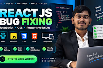 fix react js javascript CSS and responsive website bugs