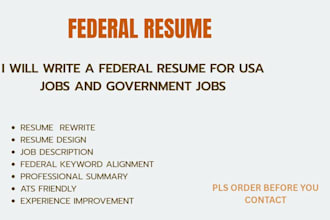 write a federal resume for USA jobs and government jobs