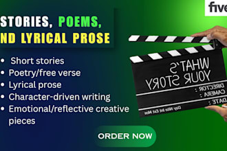 write engaging stories, poems and lyrical prose