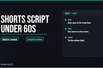 write a short youtube shorts script under 60 seconds