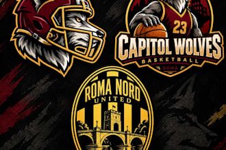 design a custom football logo or sports graphic