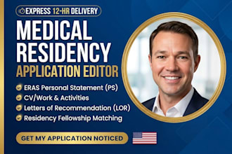 edit eras residency personal statement, medical CV, lor, and application