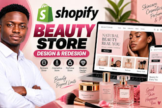 design or redesign shopify beauty store for skincare, cosmetics and perfume