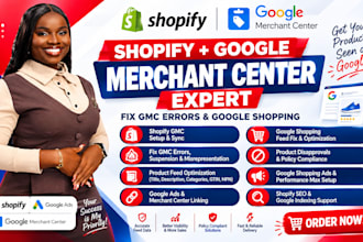 setup fix shopify store sync google shopping ads feed SEO gmc suspension error