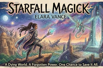 design a sci fi fantasy book cover design that sells
