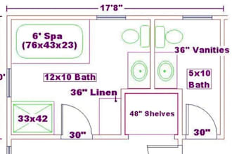 create a kitchen bathroom design with layout and floor plans with 3d rendering