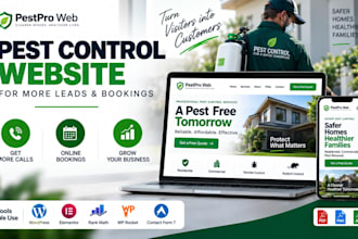 build pest control exterminator wordpress website for more leads and bookings