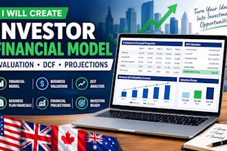 create investor financial model, business plan, valuation and dcf analysis
