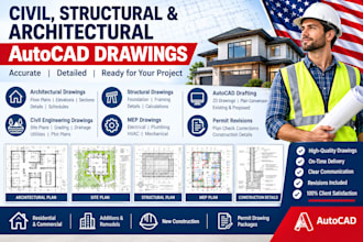 do civil and structural engineer architectural blue prints and autocad drawings