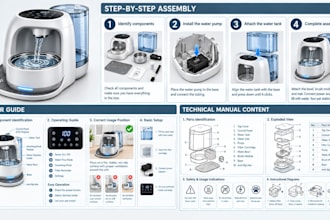 create product instruction manual assembly instructions, user guide and line art