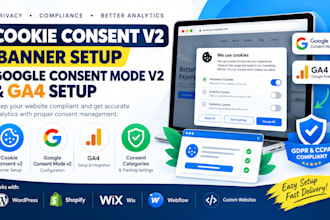 do cookie consent v2, cookie consent banner setup, google consent mode v2,ga4